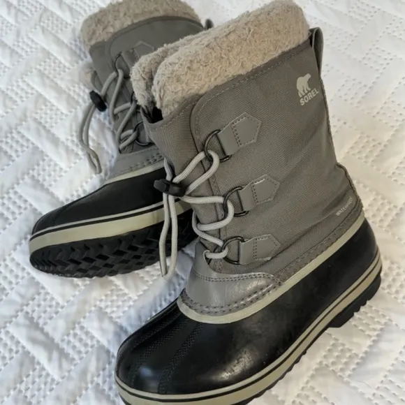 Sorel Yoot Pac Waterproof Weather Resistant Grey Slip On Winter Snow Boo…