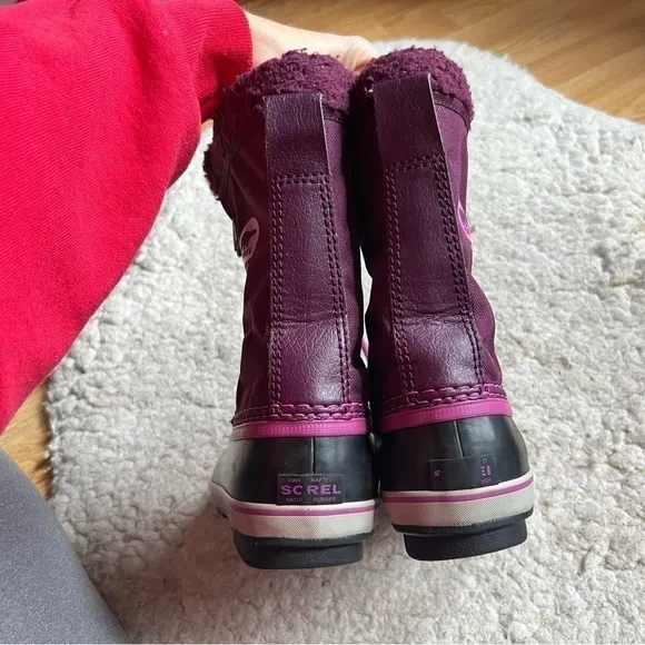 Sorel Youth Purple/Merlot Hued Unisex Yoot PAC Nylon Waterproof Boots Size 4
