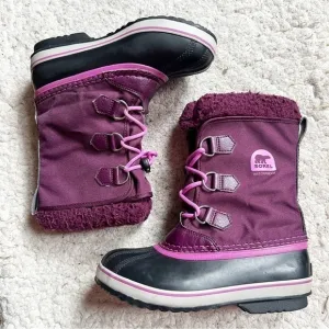 Sorel Youth Purple/Merlot Hued Unisex Yoot PAC Nylon Waterproof Boots Size 4