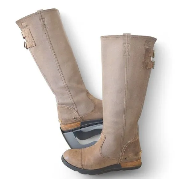 Sorel Major Tall Leather Distressed Leather Mid Calf Boot NL2309-245 Women's 6.5