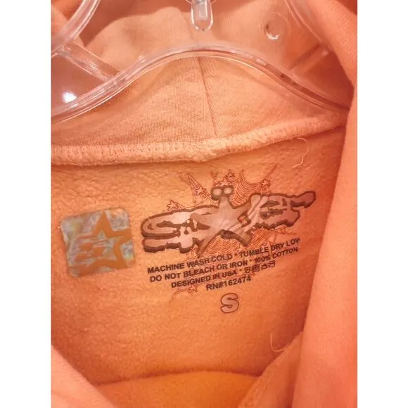 Sp5der SP5 Sweatshirt Hoodie Bellini Peach SS24 SP5 OG Web Spider Worldwide P*NK