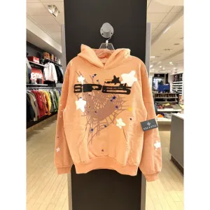 Sp5der SP5 Sweatshirt Hoodie Bellini Peach SS24 SP5 OG Web Spider Worldwide P*NK