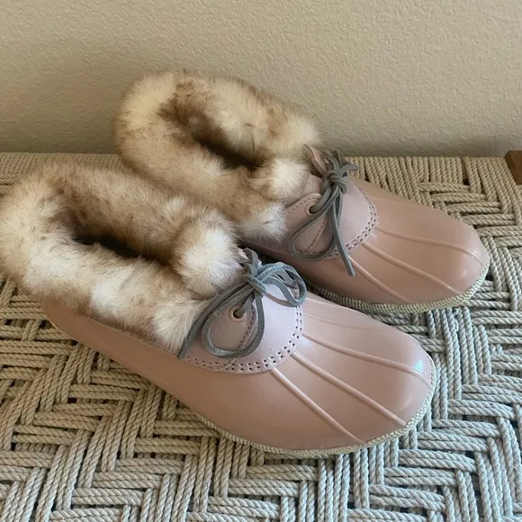 Sperry faux fur lined shoe water snow saltwater 1eye cozy blush boots waterproof