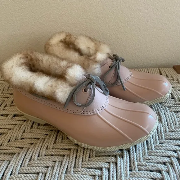 Sperry faux fur lined shoe water snow saltwater 1eye cozy blush boots waterproof