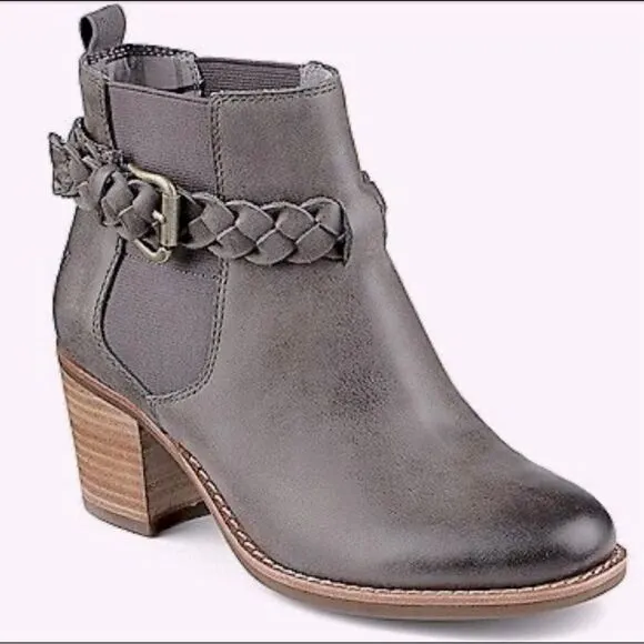 Sperry Top Sider Liberty Gray Leather Ankle Boots. Women's size 6.5