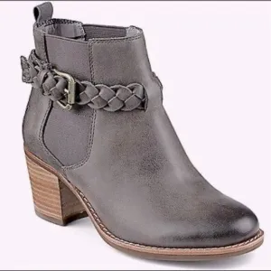 Sperry Top Sider Liberty Gray Leather Ankle Boots. Women's size 6.5