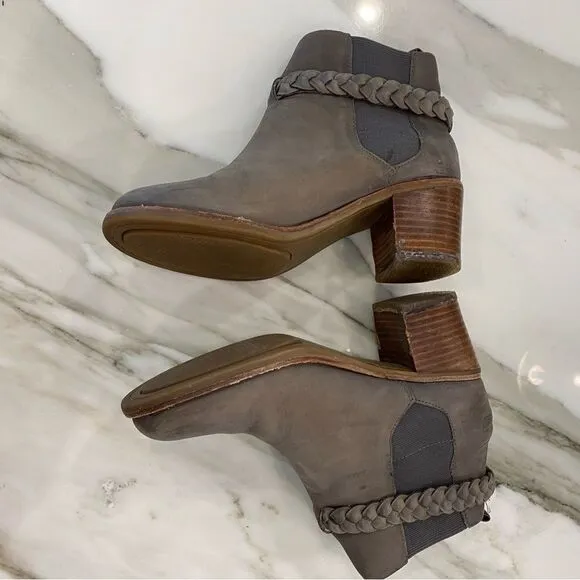 Sperry Top Sider Liberty Gray Leather Ankle Boots. Women's size 6.5