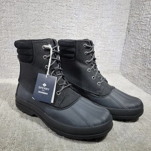 Sperry Top Sider Men’s Size 9.5 M Black Cold Bay Duck Thinsulate Boots STS22990