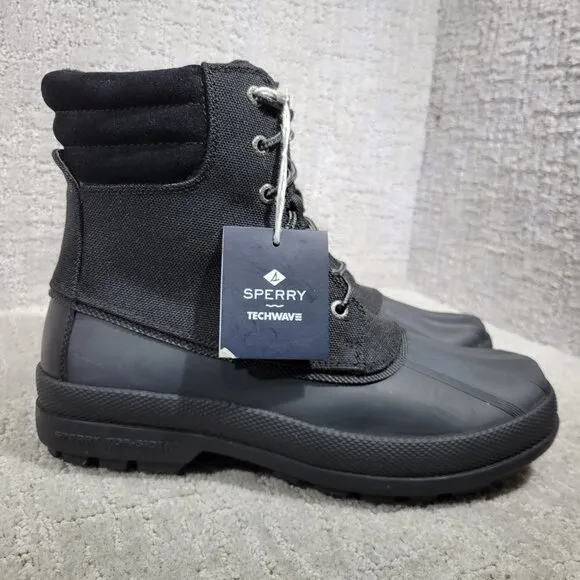 Sperry Top Sider Men’s Size 9.5 M Black Cold Bay Duck Thinsulate Boots STS22990