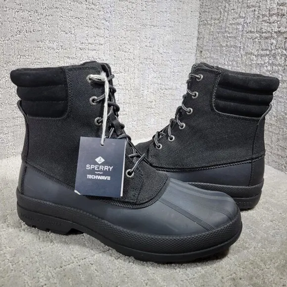 Sperry Top Sider Men’s Size 9.5 M Black Cold Bay Duck Thinsulate Boots STS22990