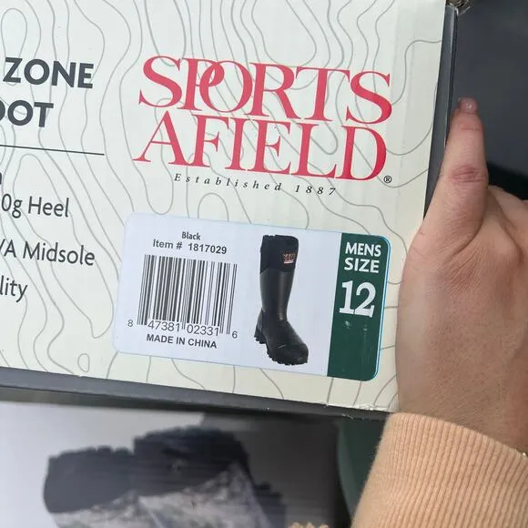 Sports Afield Premium Zone Black Boots - Size 12 - New