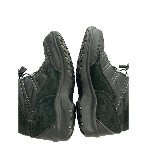 St. Johns Bay Youth Size 6 Black Suede  Nylon Lace-Up Winter Boots shoes