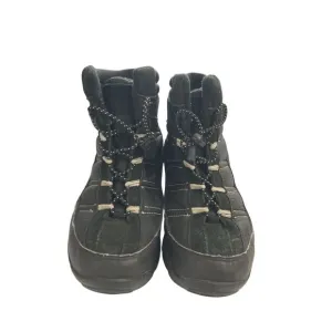 St. Johns Bay Youth Size 6 Black Suede  Nylon Lace-Up Winter Boots shoes