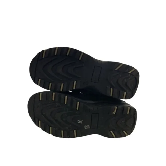 St. Johns Bay Youth Size 6 Black Suede  Nylon Lace-Up Winter Boots shoes