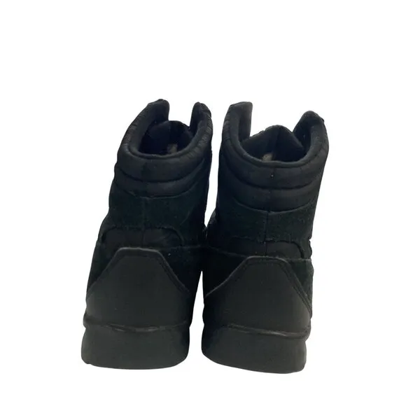 St. Johns Bay Youth Size 6 Black Suede  Nylon Lace-Up Winter Boots shoes