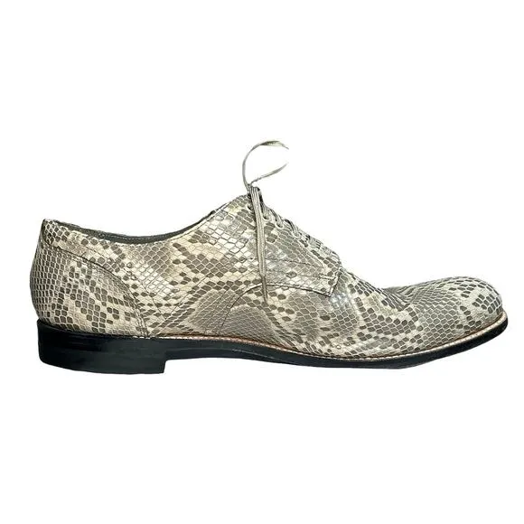 Stacy Adams Mens Snake Print Leather Dress Shoes Gray Size 12 D