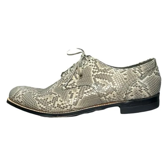 Stacy Adams Mens Snake Print Leather Dress Shoes Gray Size 12 D