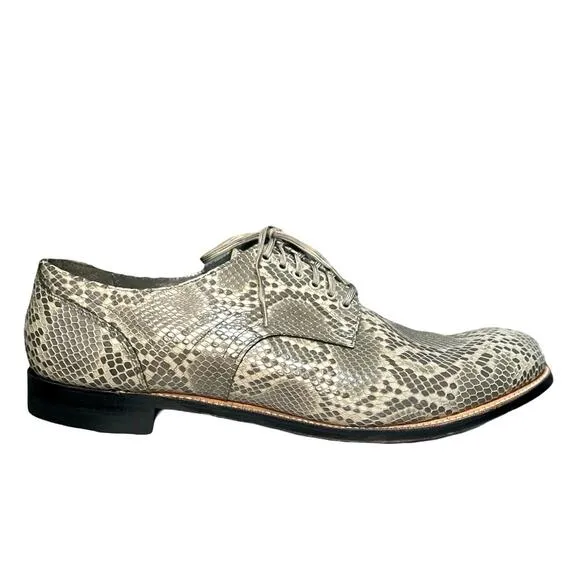 Stacy Adams Mens Snake Print Leather Dress Shoes Gray Size 12 D
