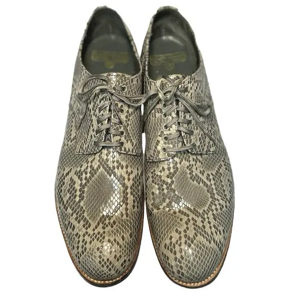 Stacy Adams Mens Snake Print Leather Dress Shoes Gray Size 12 D