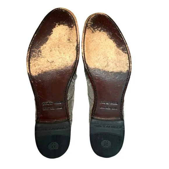 Stacy Adams Mens Snake Print Leather Dress Shoes Gray Size 12 D