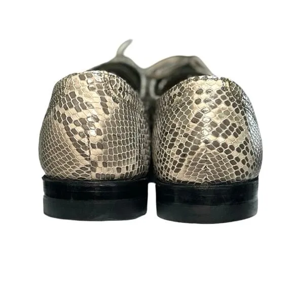 Stacy Adams Mens Snake Print Leather Dress Shoes Gray Size 12 D