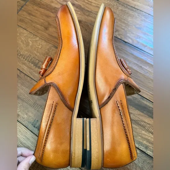 Stacy Adams Moc Toe Slip-On Brown Dress Shoes Oxfords Tassels Men 10 M 25232