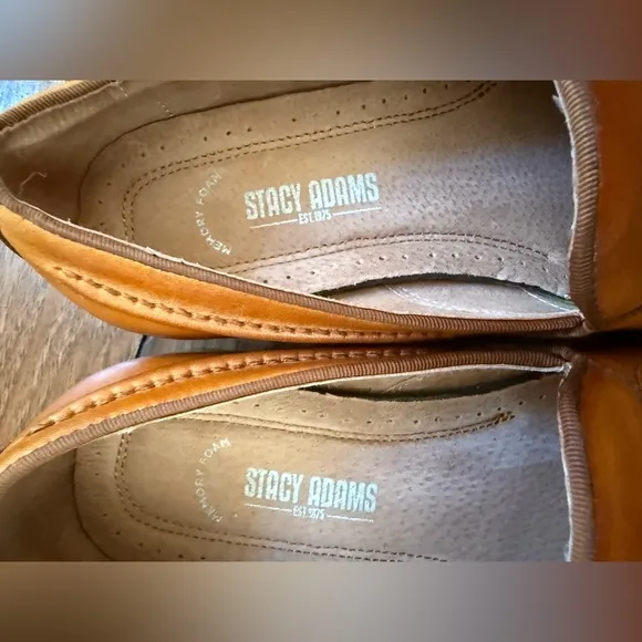 Stacy Adams Moc Toe Slip-On Brown Dress Shoes Oxfords Tassels Men 10 M 25232