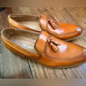 Stacy Adams Moc Toe Slip-On Brown Dress Shoes Oxfords Tassels Men 10 M 25232
