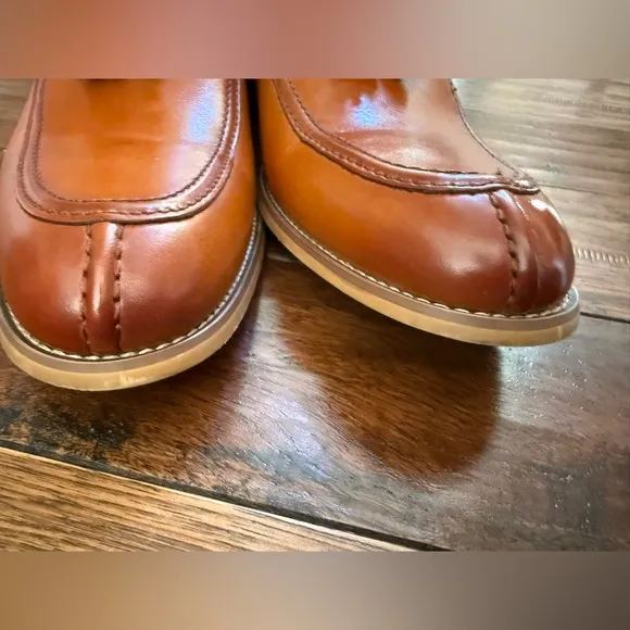 Stacy Adams Moc Toe Slip-On Brown Dress Shoes Oxfords Tassels Men 10 M 25232