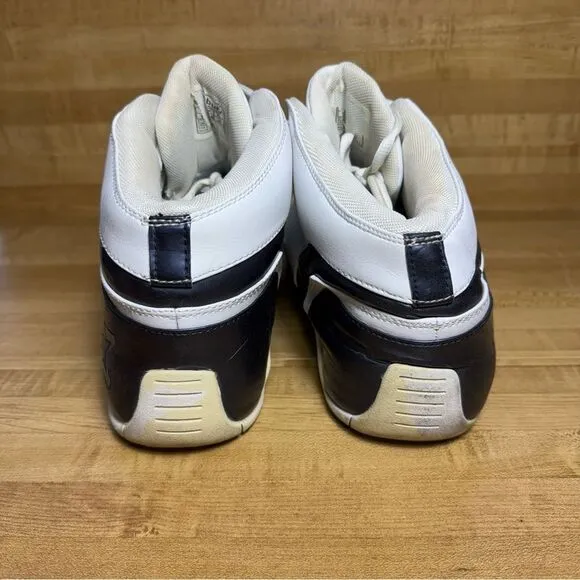 STARBURY Stephon Marbury Mens Size 13 White Leather Blue Stripe Basketball Shoes