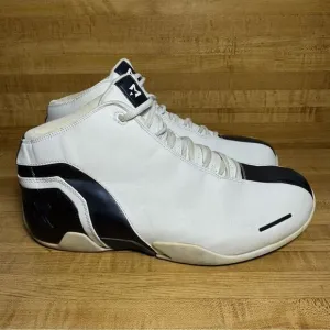 STARBURY Stephon Marbury Mens Size 13 White Leather Blue Stripe Basketball Shoes
