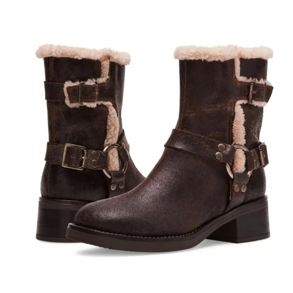 Steve Madden Brixton boots women’s size 6.5 warm fleece lined brown leather