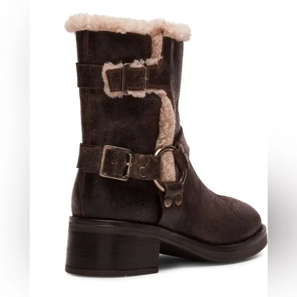 Steve Madden Brixton boots women’s size 6.5 warm fleece lined brown leather