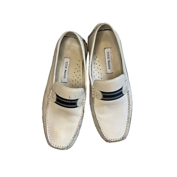 Steve Madden Drifter Ice Leather Moccasin Driving Loafer Shoes
