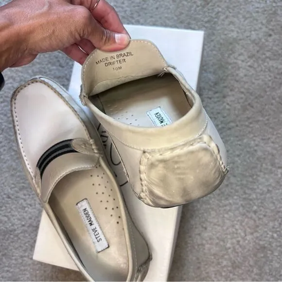 Steve Madden Drifter Ice Leather Moccasin Driving Loafer Shoes