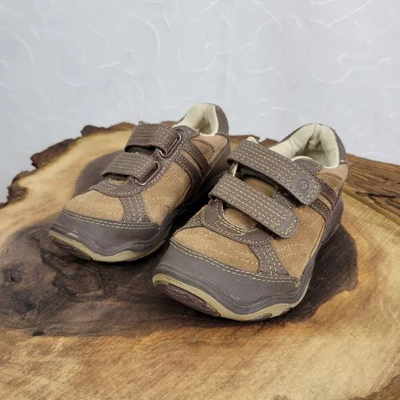 Stride Rite Toddler Shoes Size 5R Brown Baxter Leather Casual Sneaker NEW