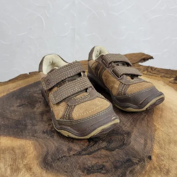Stride Rite Toddler Shoes Size 5R Brown Baxter Leather Casual Sneaker NEW