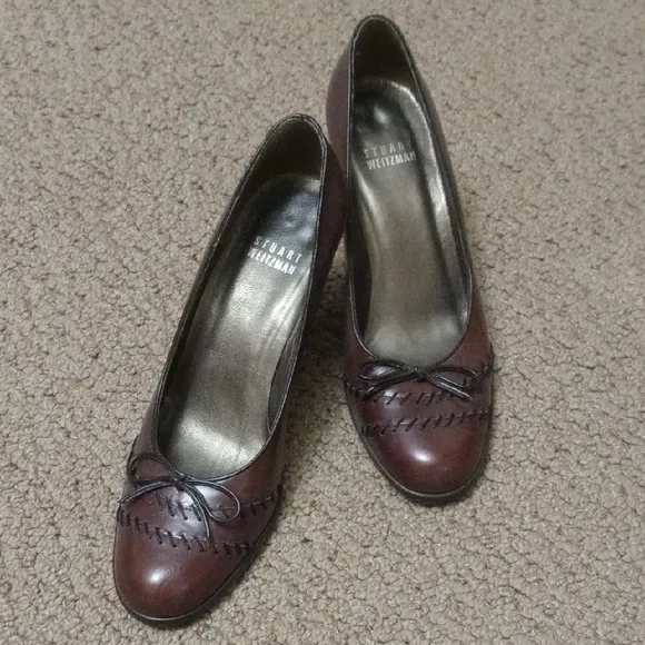Stuart Weitzman Brown Leather Women's Heels