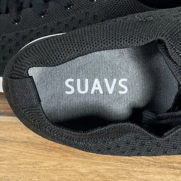 Suavs The Zilker Mens Size 14 Shoes Black Knit Washable Packable Casual Sneakers