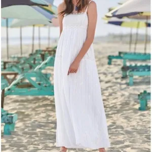 Sundance Light Of Heart White Maxi Dress Boho Beach Summer Medium