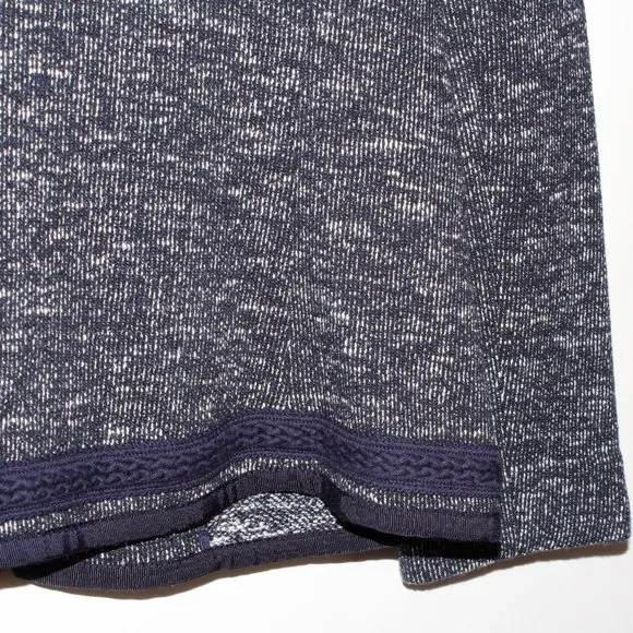 Talbots Navy and White Tweed Braided Trim Jacket