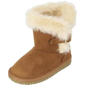 Tan Girls' and Toddler Warm Faux Fur Lightweight‎ Winter Ski Cold Boot for Girls