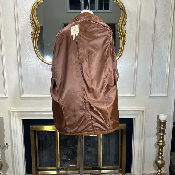 Territory Ahead Genuine Leather Blazer Jacket | Caramel Brown | Size 44R