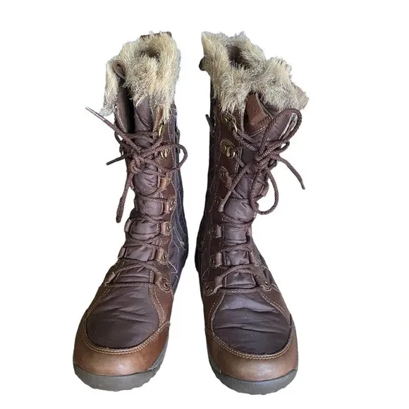 Teva Women's Size 5.5 Brown Waterproof Faux Fur Winter Rain Casual Leather Boots