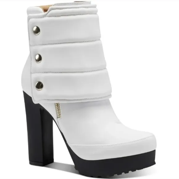 Thalia Sodi Charlie White Puffer Platform Boots