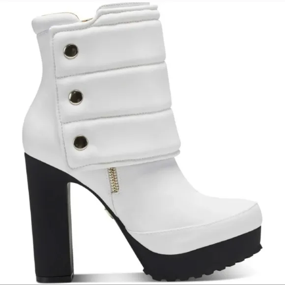 Thalia Sodi Charlie White Puffer Platform Boots