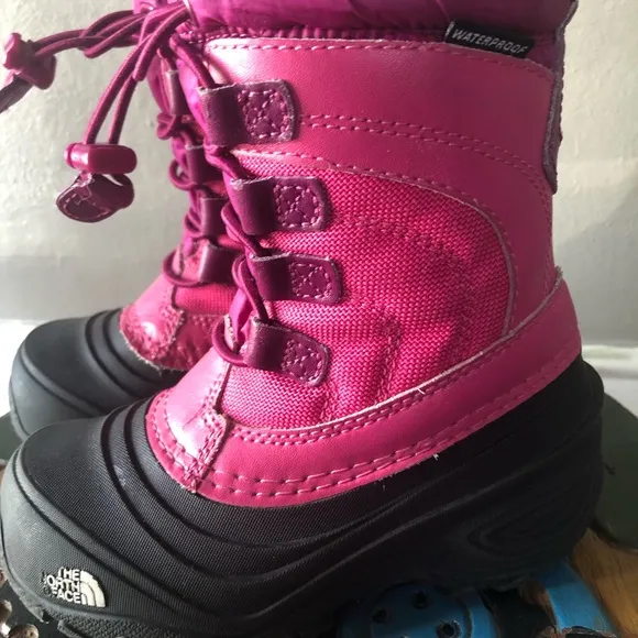 The North Face Pink and Black Winter Boots