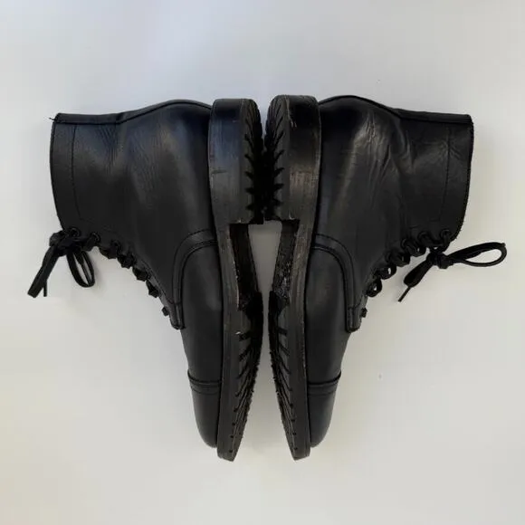 Thursday Mens Boots Everyday Captain 11.5 Black Classic Leather Cap Toe Handmade