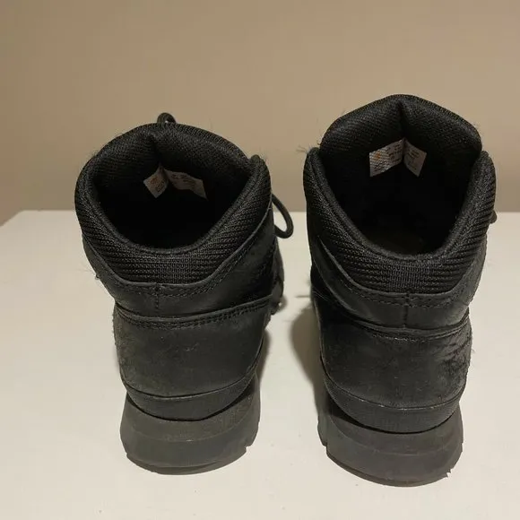 Timberland 96748 Black Leather/Nylon Lace-Up Euro Hiker Boot shoes Boy's US 2
