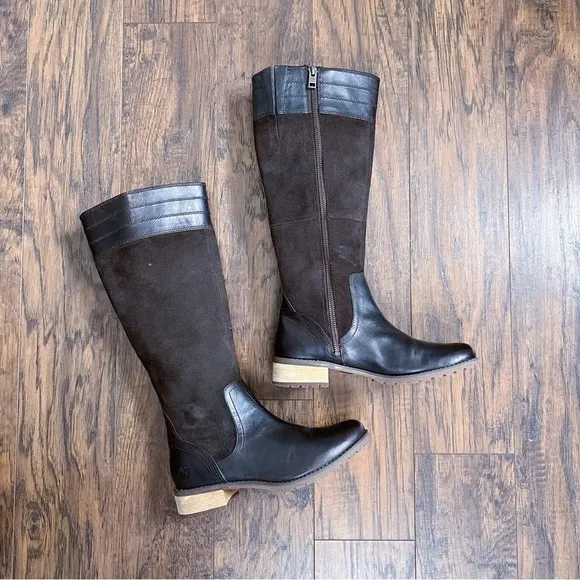 Timberland • Bethel Heights boot chocolate brown leather suede riding wide calf